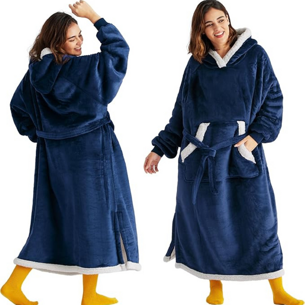 Bedsure Women's Wearable Cozy Long Hooded Blanket Hoodie