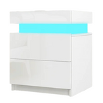 Hommpa 2 Drawer Modern Nightstand With RGB LED Light (2 Colors)