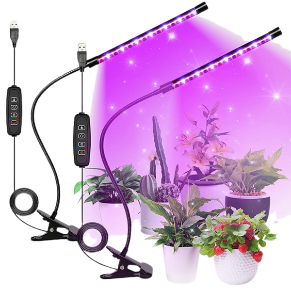 2-Pack 21-LED Indoor Plants Grow Light w/ Full Spectrum
