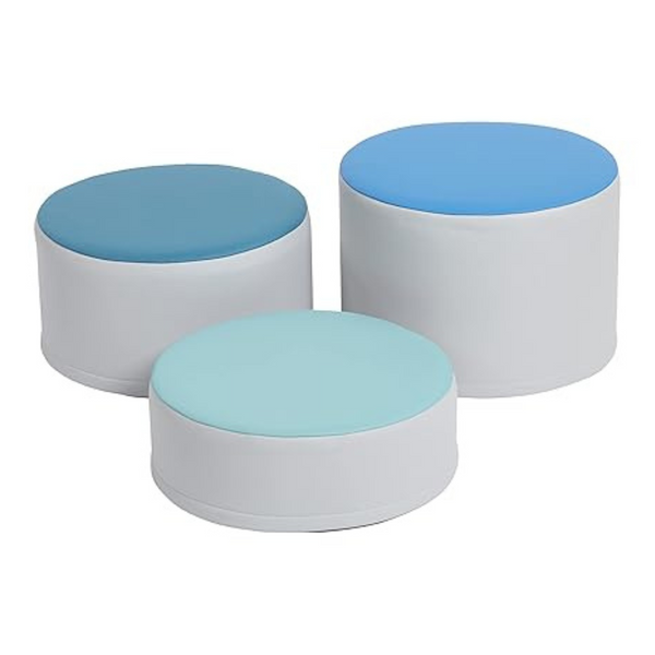 3-Piece ECR4Kids SoftZone Colorful Stump Stool Set (Contemporary)