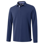 Men's Casual Long Sleeve Classic Fit Performance Polo Shirts