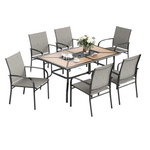 7-Pieces Sunshine Valley Metal Rectangular Patio Dining Set