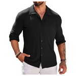 COOFANDY Men's Long Sleeve Ribbed Shirt