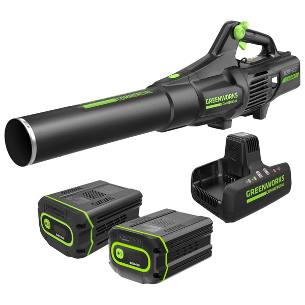 Greenworks 82V Commercial Brushless Cordless Leaf Blower + 2 x 4Ah Batteries & Charger