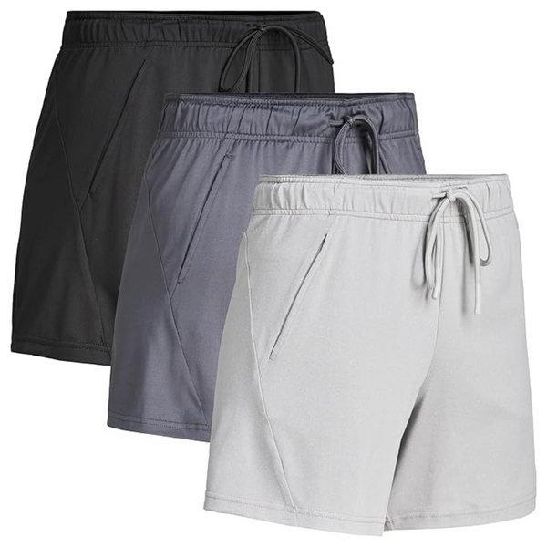 3-Pack Women's Dry Fit Casual Lounge Athletic Running Shorts