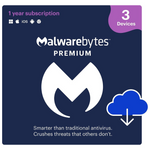 Malwarebytes Premium Cybersecurity Software (3-Device License, 1-Year)
