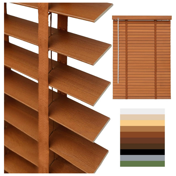 2 Inch Slats Black Out Custom Cordless Wood Blinds