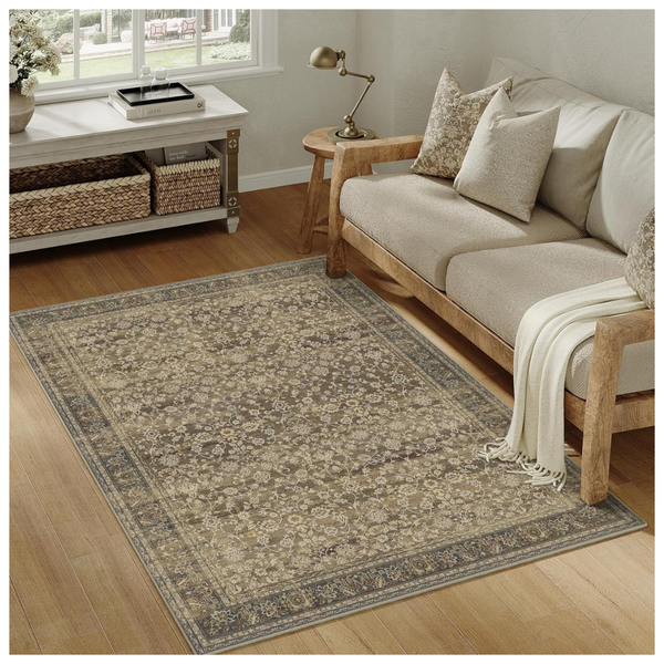 3x5ft Machine Washable Vintage Floral Carpet