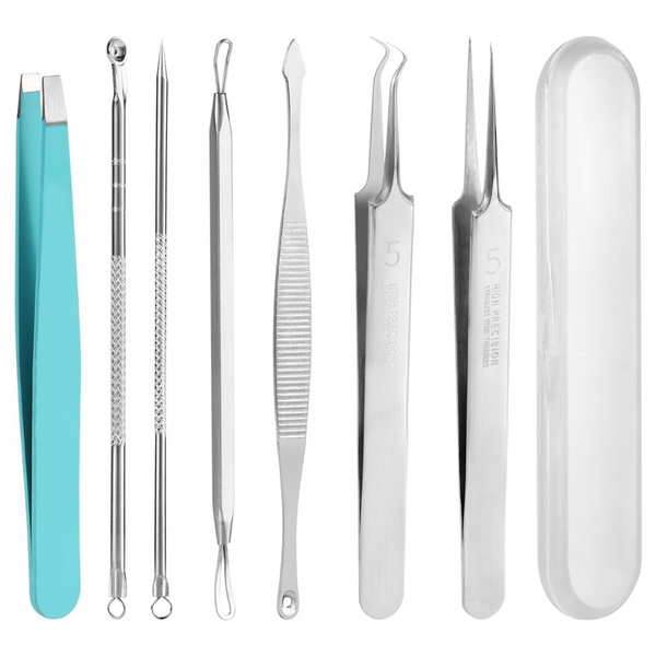 7 Pcs Professional Stainless Steel Tweezers Tool Kit