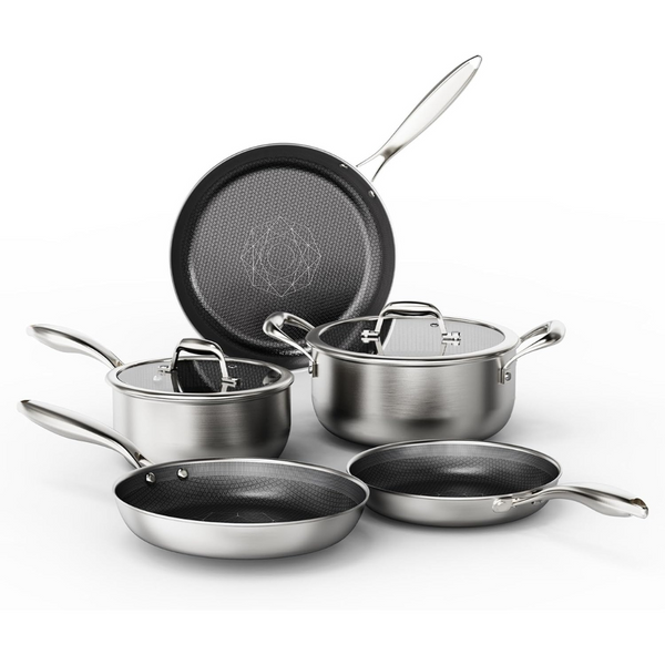 7-Piece COOKER KING 3-Ply Stainless Steel Cookware Set