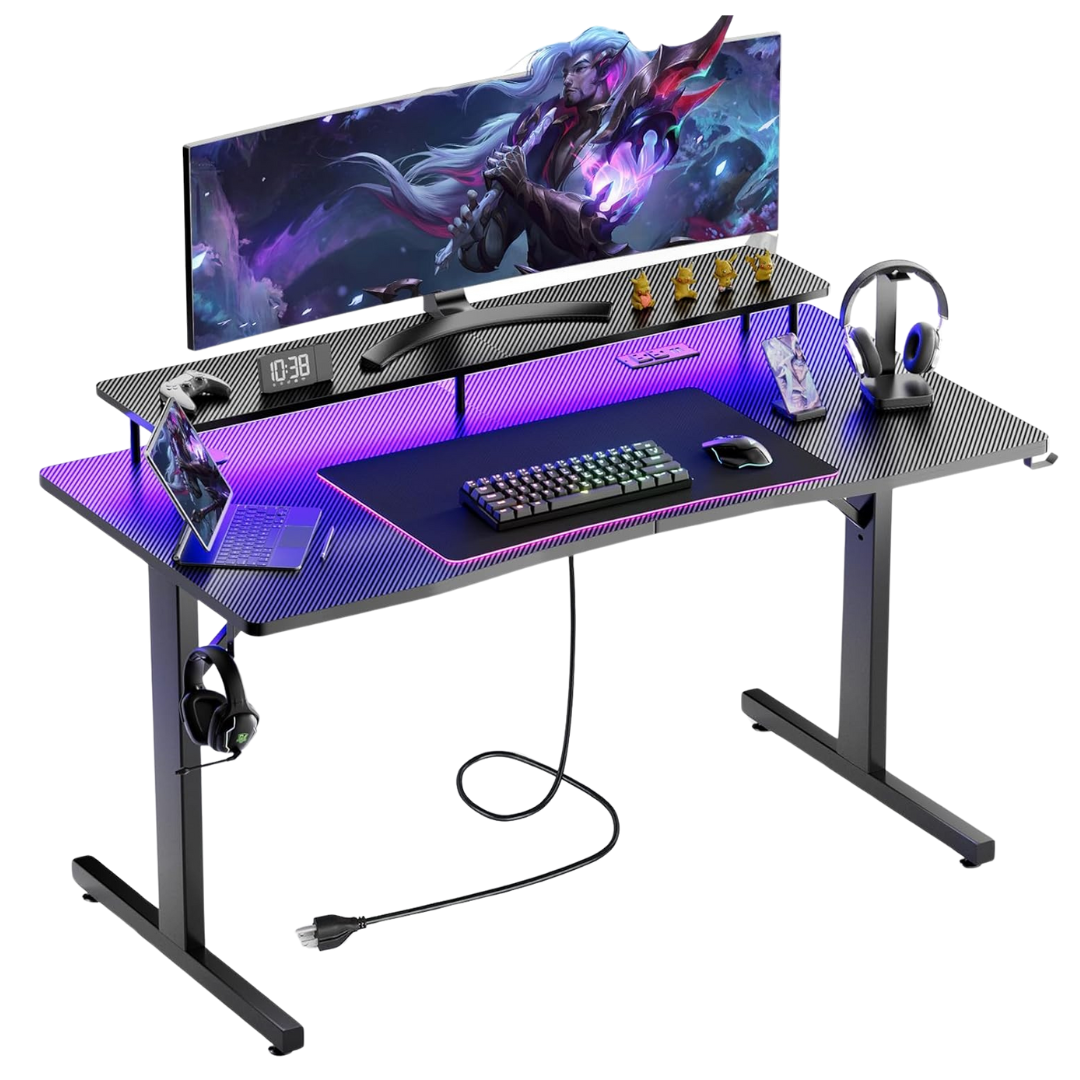 GTRACING 55" Ergonomic Carbon Fiber Gaming Desk