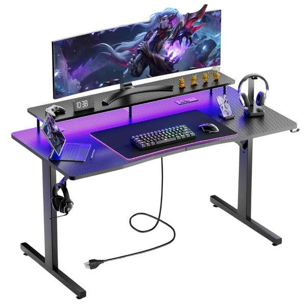 GTRACING 55" Ergonomic Carbon Fiber Gaming Desk