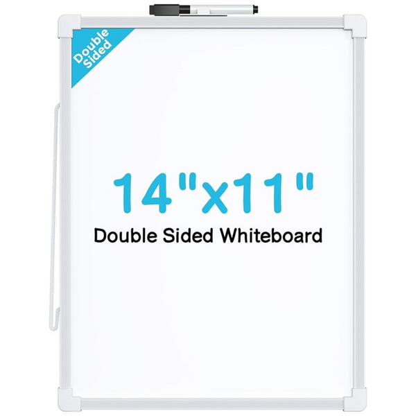 14" x 11" MaxGear Double-Sided Dry Erase Hanging White Board W/Black Marker