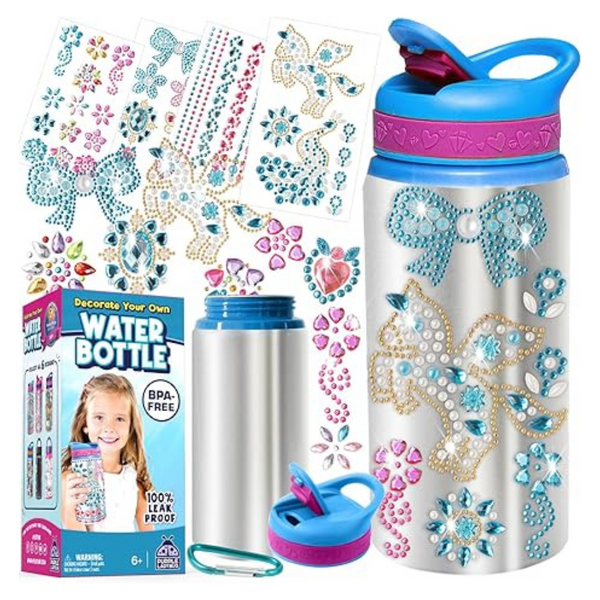 20-Oz Water Bottle Craft Kit - Decorate Your Own Bottle With Gem Stickers