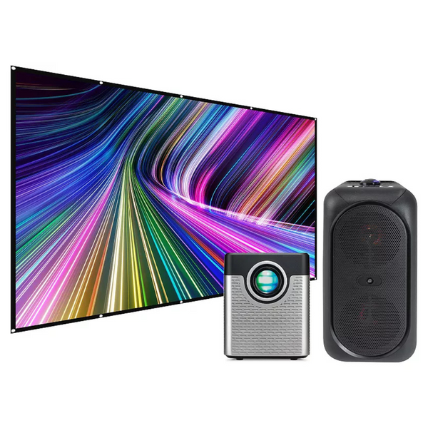 GPX iLive Cinema Pop-Up Movie Theater Projector Set With Speaker & Screen