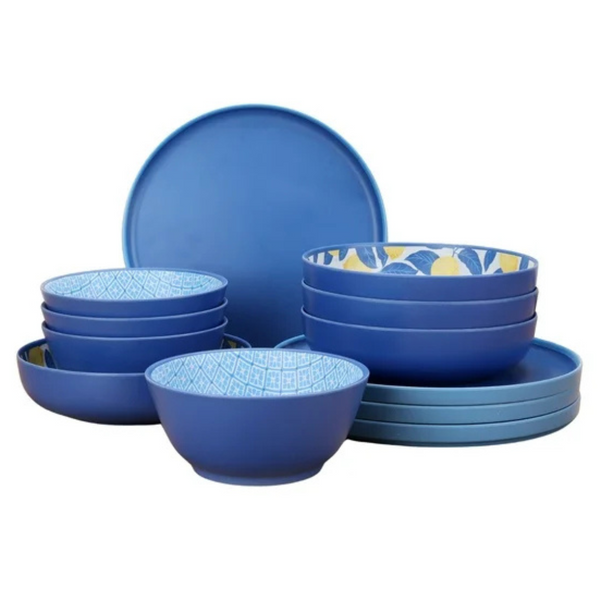 12-Piece Mainstays Bamboo Melamine Dinnerware Set (3 Colors)