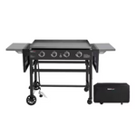 4 Burner Flat Top Liquid Propane 52000 BTU Gas Grill