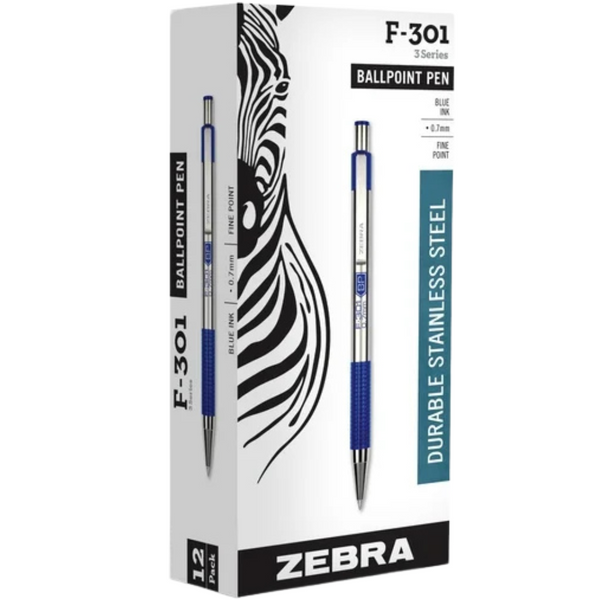 12-Count Zebra Pen F-301 Retractable Ballpoint Pen