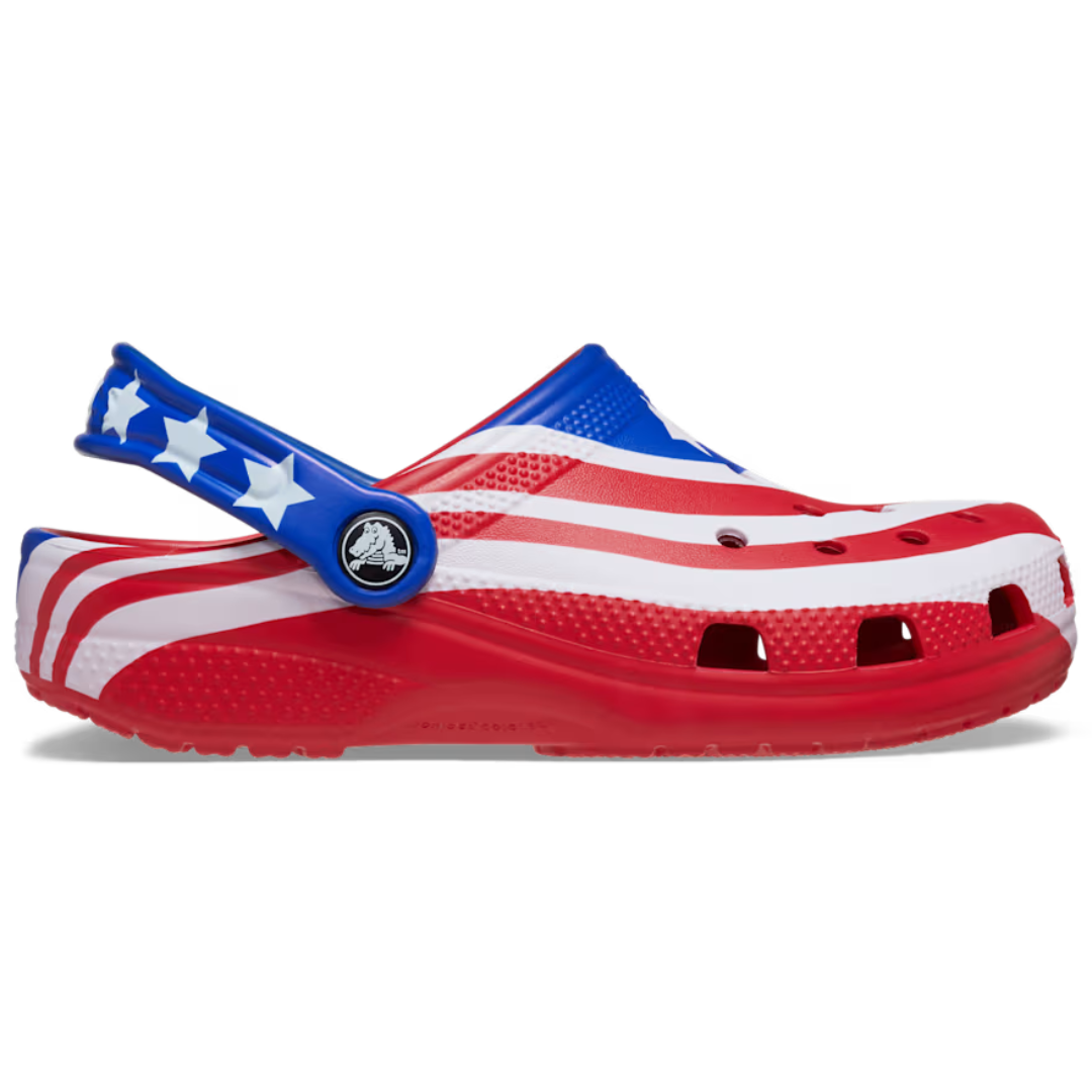 Crocs Kids Unisex Classic American Flag Clogs (Various Size)