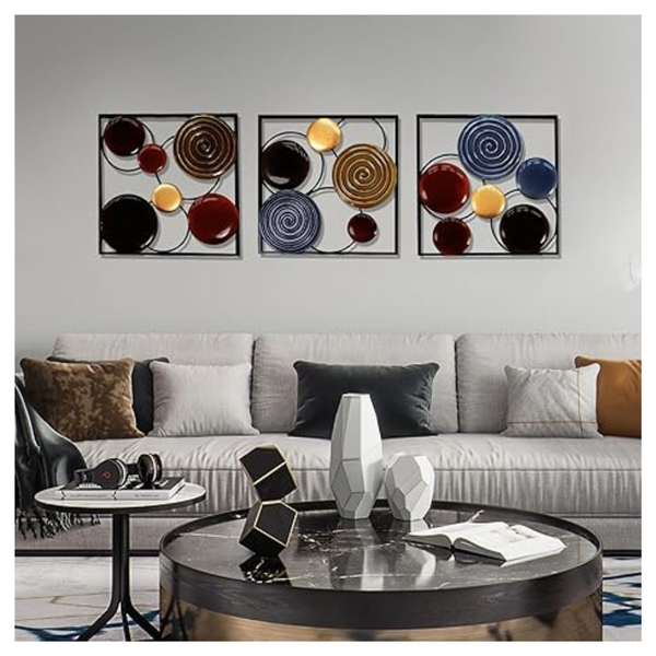 3 Pack Modern 13" Metal Wall Art Decor