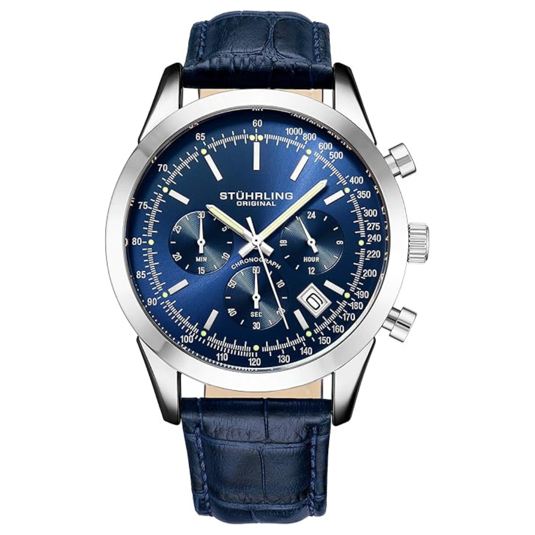Stuhrling Original Men's Rialto Chronograph Blue Dial Watch