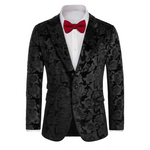 Grace Karin Men's Floral Slim Fit Velvet Tuxedo
