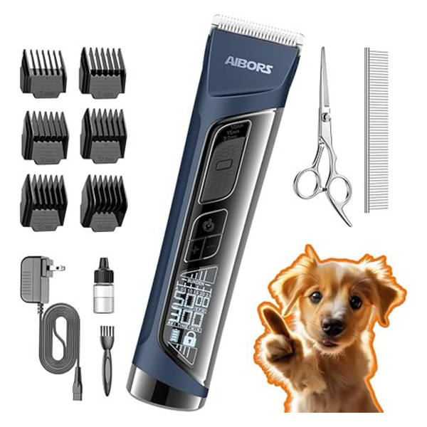 5 Speed Cordless Pet Grooming Clippers With LCD Display