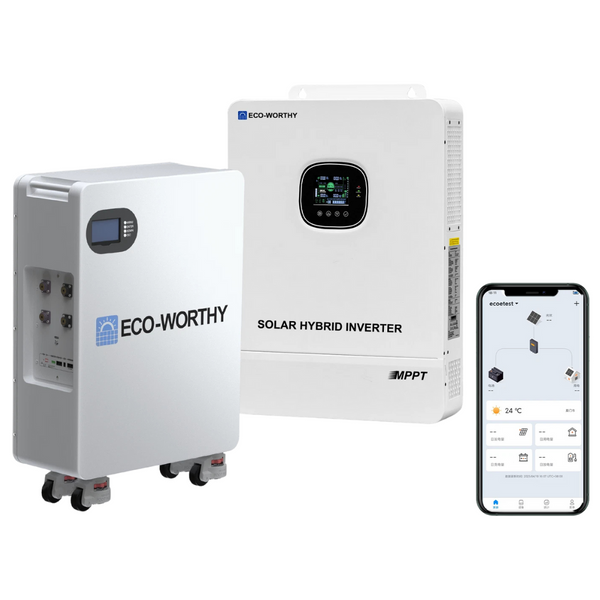 ECO-WORTHY 48V 280Ah LiFePO4 Batteries + 10kw Solar Hybrid Inverter