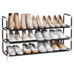 3-Tier Shoe Rack With Metal Frame And Non-Woven Fabric Shelves