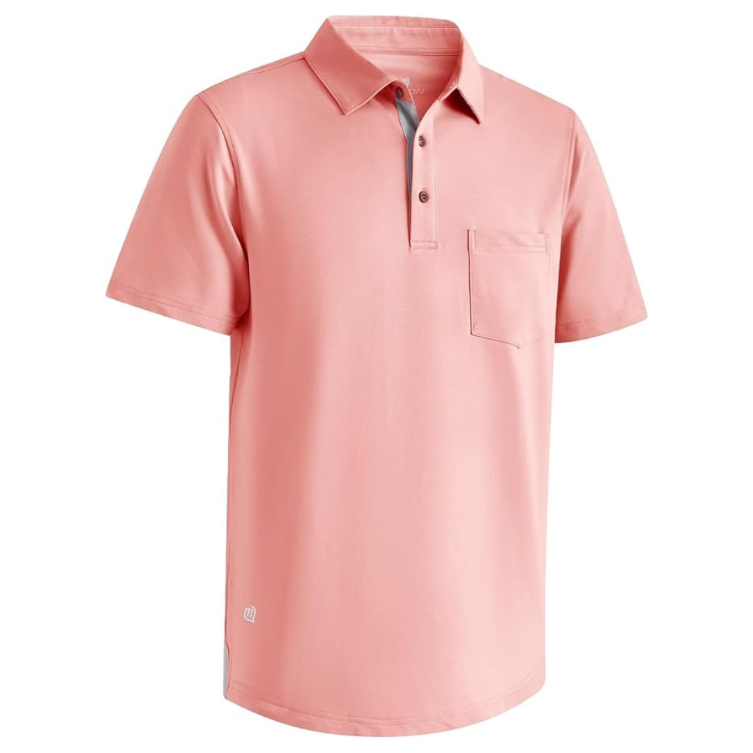 Men's Short Sleeve Casual Cotton Polo Shirt With Pocket