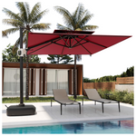 10'x10' Flame & Shade Patio Double Top Umbrella W/ 360º Rotation