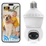 Wireless 4G 5GHz WiFi Light Bulb Security Camera W/ Motion Detection