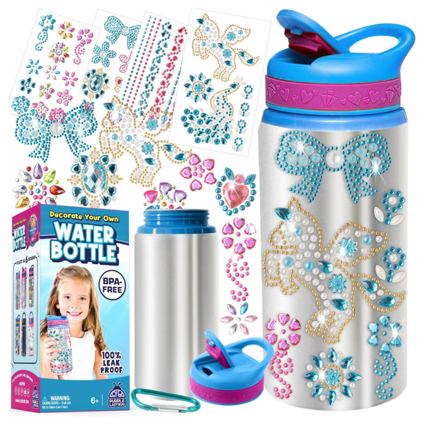 20-Oz Water Bottle Craft Kit - Decorate Your Own Bottle With Gem Stickers
