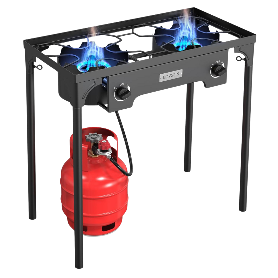 ROVSUN 2 Burner 150,000 BTU High Pressure Stand Cooker