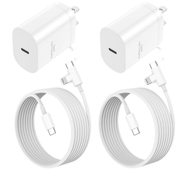 2-Pack 30W Fast Charger Adapter With 2-in-1 Cables