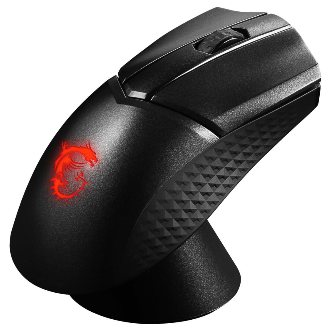 MSI Clutch GM31 Wireless Ergonomic Gaming Mouse & Charging Dock