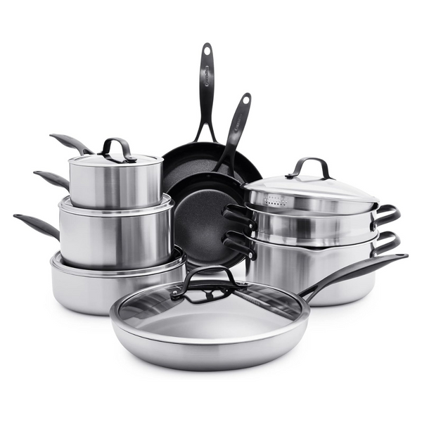 13-Piece GreenPan Venice Pro Noir Tri-Ply Ceramic Cookware Pots