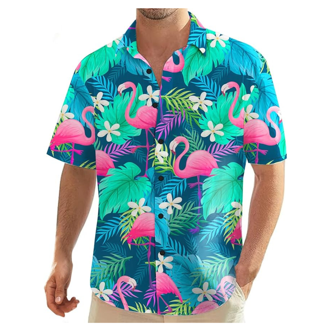 Men's Hawaiian Flamingo Floral Shirts