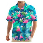 Men's Hawaiian Flamingo Floral Shirts