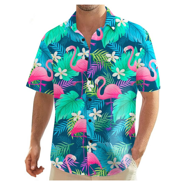 Men's Hawaiian Flamingo Floral Shirts