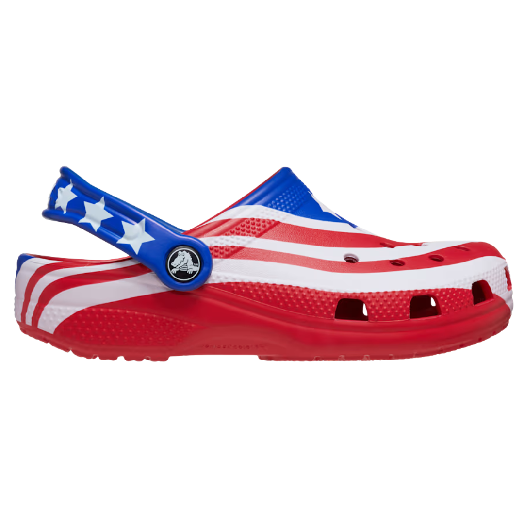 Crocs Kids Unisex Classic American Flag Clogs (Various Size)
