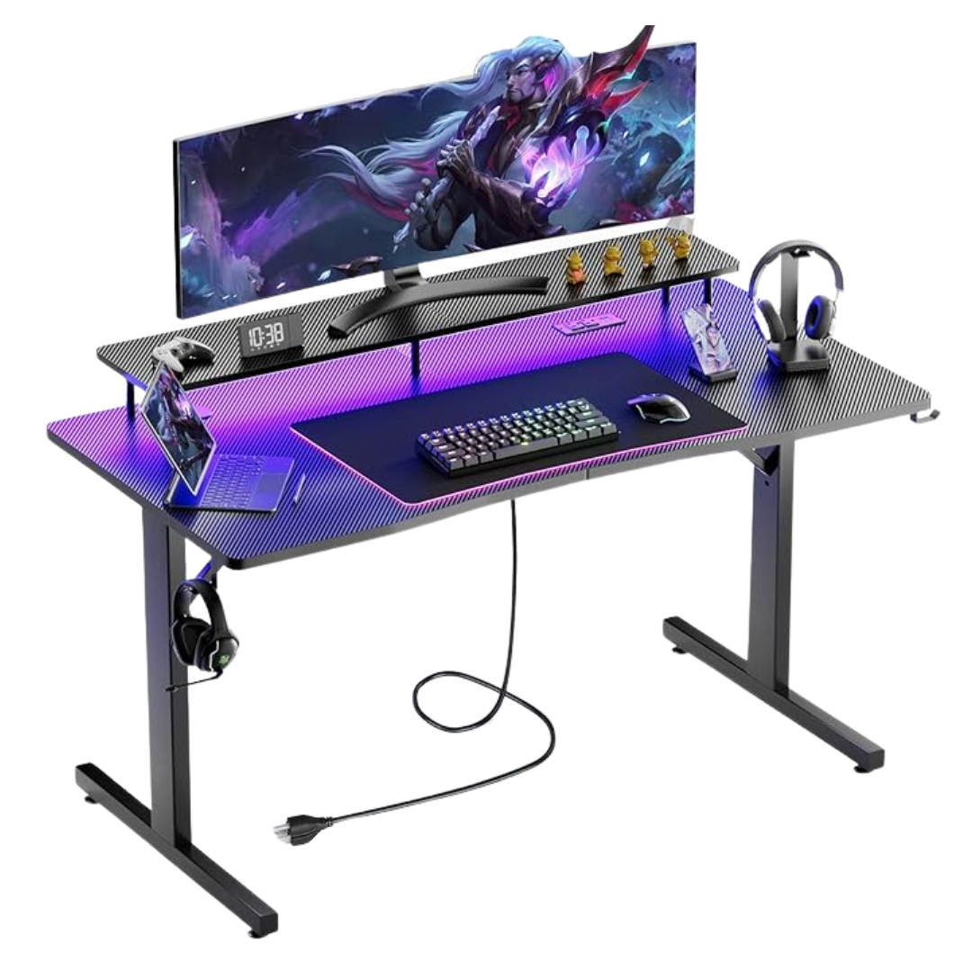 GTRACING 55" Ergonomic Carbon Fiber Gaming Desk