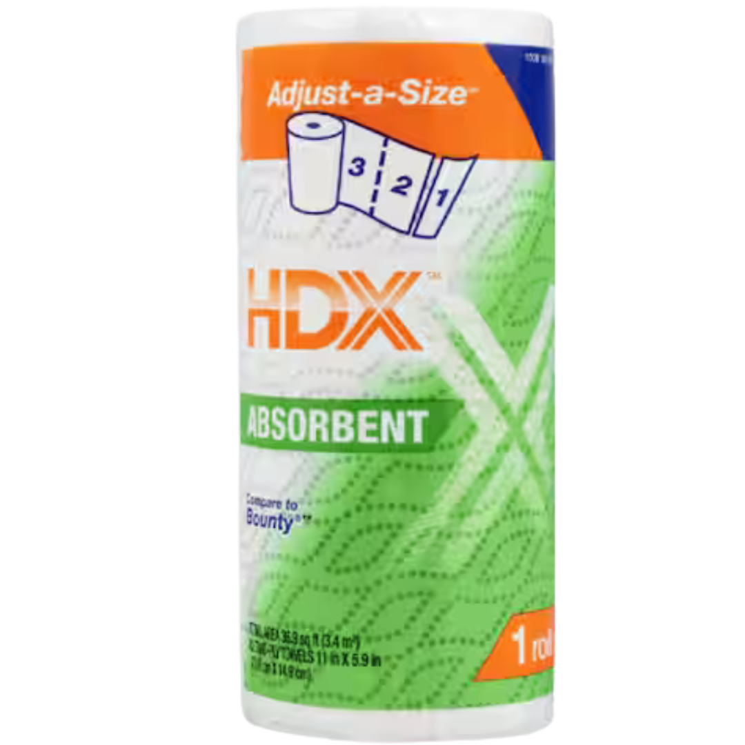 HDX Premium Adjust-A-Size, White Paper Towel Roll