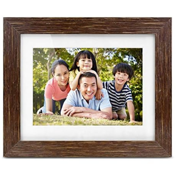 Aluratek 7" Auto Slideshow Feature Distressed Wood Digital Photo Frame