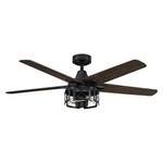 Parrot Uncle 52" Black Ceiling Fan With Lights & Remote