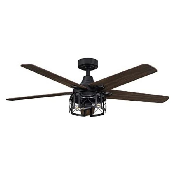 Parrot Uncle 52" Black Ceiling Fan With Lights & Remote