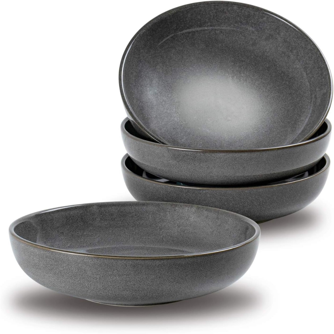 Set of 4 Unicasa Ceramic Pasta & Salad 26oz Soup Bowls Set