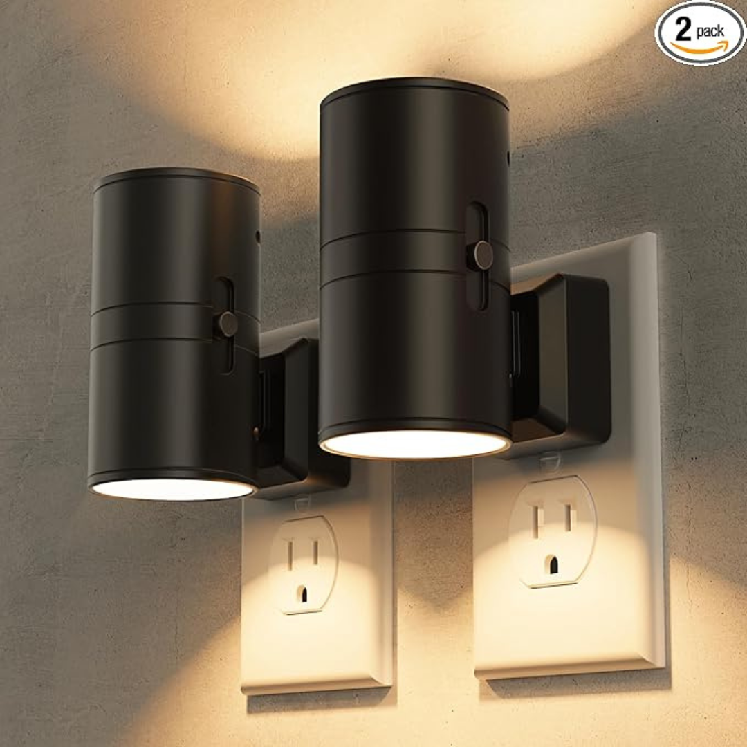 2-Pack Dusk to Dawn Plug in LED Night Lights (3000K)
