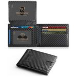 Runbox Men's 15-Card Holder Slim Rfid Leather Wallets w/ 2 ID Window