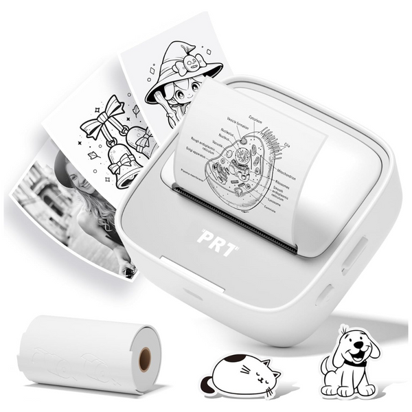 PRT Mini Bluetooth Sticker Printer with Thermal Paper